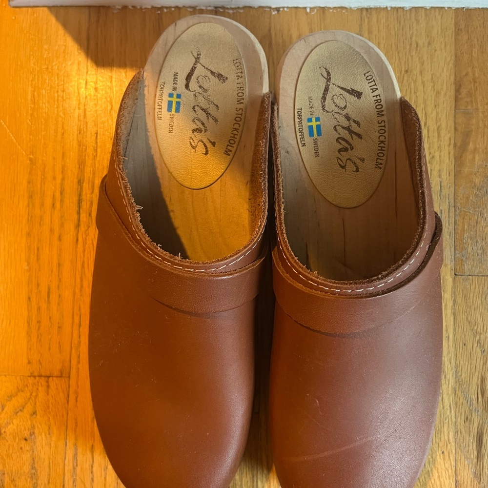 Lotta From Stockholm Brown Leather Clogs - Picture 2 of 5